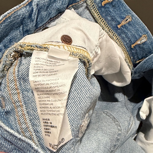 Free People Blue Distressed Straight Leg Jeans - Picture 5 of 5